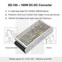 Convertisseur DC-DC OKEY SD-100-24 100W 24V 4.2A Entrée 36-72VDC Alimentation Industrielle Isolée SMPS à Sortie Unique Efficacité 81%