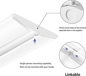 Luminaire LED enroulable de 4 pieds, 50W, ultra fin, éclairage LED pour magasin, éclairage linéaire LED pour plafond de bureau, pour garage, sans éblouissement, 5000LM - Product Image 4