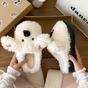 Nuovo stile peluche pantofole per le donne calde e alla moda per l'autunno e l'inverno Design semplice per uso domestico pantofole - Product Image 4