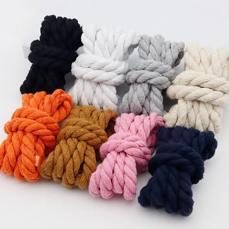 2024New High Quality Wholesale10mm Cotton Hemp shoelaces Round Rope Shoelace sneakers cotton rope shoelace