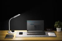 Lampe de bureau moderne pour bureaux et chambres, en ABS, simple, 3 températures de couleur, à intensité tactile réglable, portable, avec plateau de base flexible