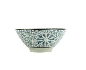 RZIO01-B Japan style floral pattern small ceramic soup bowl