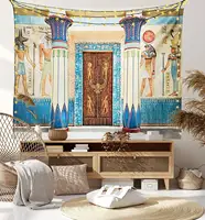 Tapisserie murale avec imprimé égyptien en pierre Antique, tapisserie de couleur beige