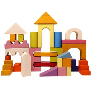 Renkli istifleyici kale yapı BlocksToys çocuk öğrenme yapı taşları yaratıcı Montessori eğitici oyuncak çocuklar için