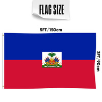 Drapeau national haïtien en polyester pour l'extérieur, 3*5 pieds, 150*90 cm, drapeaux haïtiens pour les festivals et les encouragements