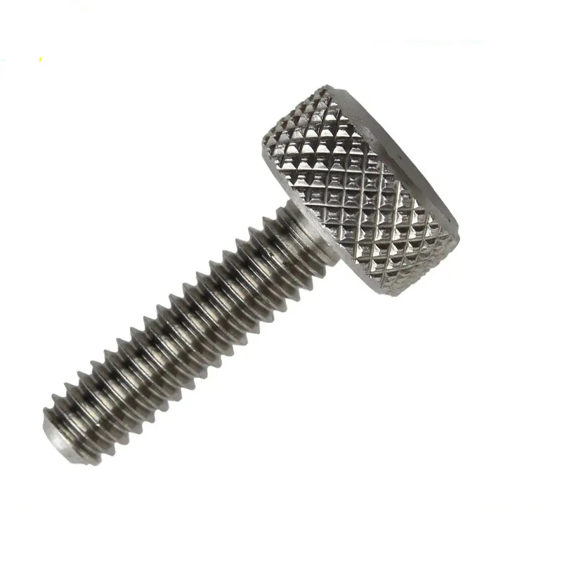 Separador de acero inoxidable de alta precisión, personalizado, tornillo de pulgar M6 moleteado