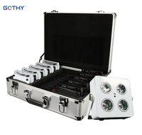 Projecteur PAR LED plat sans fil IR4 Mini 4x12W RGBWA UV DMX, alimenté par batterie, pour mariage, fête, éclairage de scène LED