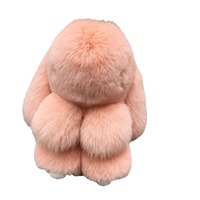 Gantungan Kunci Mobil Kelinci Rex Asli Model Influencer Kelas Atas, Liontin Tas Kelinci Mini Bertelinga Lengkung, Boneka Kelinci Plush
