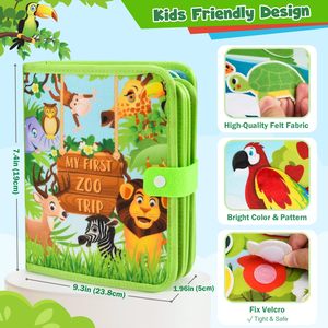 Libro Sensorial <span class=keywords><strong>de</strong></span> Fieltro con Animales del Zoológico, Precio <span class=keywords><strong>de</strong></span> Fábrica, Tablero <span class=keywords><strong>de</strong></span> Actividades Montessori <span class=keywords><strong>para</strong></span> <span class=keywords><strong>Niños</strong></span>, Libro Silencioso <span class=keywords><strong>para</strong></span> Bebés, Regalos <span class=keywords><strong>para</strong></span> <span class=keywords><strong>Niños</strong></span> y Niñas - Product Image 3