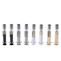 Seringue en verre standard de 1 ml avec embout Luer Lock, piston en métal argenté, outil de dosage gradué pour huile végétale