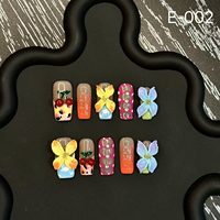 Faux Ongles de Mode en Gros, Prêts à Poser, en Acrylique, Couverture Complète, Formes Stiletto, Papillon, Amande, Carré, pour Doigts et Orteils, avec Colle, CE Personnalisé