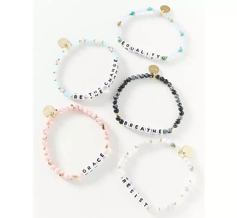 Zooying-pulsera de cuentas con diseño de letras para hombre y mujer, brazalete personalizado con diseño de pequeñas palabras, diseño de letras Be The Change, Diy