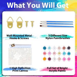 Kit di pittura a numeri SONGWOO con cornice per adulti, girasole e cavallo <span class=keywords><strong>su</strong></span> <span class=keywords><strong>tela</strong></span> con pennelli e pigmenti acrilici per principianti - Product Image 5