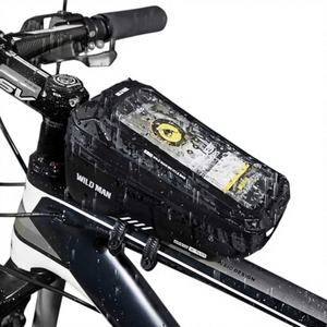 WILD for Man Sac de guidon avant pour vélo, étui pour téléphone portable de 6,8 pouces, sac de vélo - Product Image 1