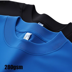 T-shirt Homme Personnalisé Haut de Gamme à Épaules Tombantes, Grammage Lourd 280g, Streetwear 100% Coton Uni, Coupe Oversize Luxe Écologique - Product Image 3