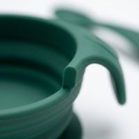 Ensemble de repas portable en silicone pour bébé, sans BPA, pliable, avec bol, cuillère et bavoir, 3 pièces avec pochette de transport pour tout-petit