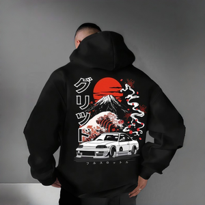 Vente en gros de sweats à capuche unisexes en coton et polyester, surdimensionnés, épais, streetwear, lourds, hiver, broderie 3D - Product Image 4