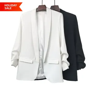 Dernière mode S-2XL 100% polyester vêtements d'extérieur OL bureau dame femmes Blazer