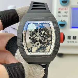 Reloj Deportivo de Lujo con Correa de Goma, Mecánico Automático con Tourbillon, Edición Limitada 055, de Fibra de Carbono de Alta Calidad, Estilo Hip-hop - Product Image 4