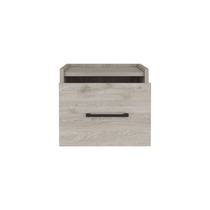 Mesita de Noche Flotante Gris Claro con Cajón, Estante de Almacenamiento para Dormitorio Montado en la Pared - Product Image 4