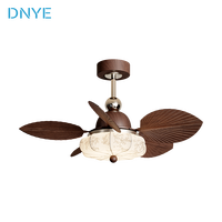 Ventilateur de plafond rétro de style mid-century de 30 pouces avec 5 pales en ABS, télécommande, interrupteur, moteur DC, design feuille de bananier