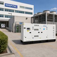 Produsen Generator Guangzhou 520kw 650kva Genset Diesel Perkin Siaga dengan Kanopi 3 Fasa Stamford Brushless 50hz