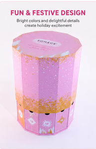 Custom Rotating 24 Days Advent Calendar Box with Drawers Rigid Cardboard <b>Pink</b> Christmas Blind Box Mystery Packaging <b>Gift</b> - Product Image 2