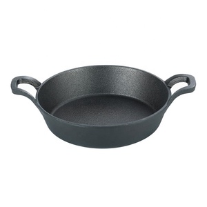 Padella da Cucina a Doppio Manico Pretrattata in Ghisa Rotonda e Ovale a Prezzo di Fabbrica - Product Image 1