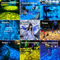 Projecteur LED RGB d'extérieur 50W IP65 pour la décoration de villas en bord de mer et de cours arabes, effet dynamique d'ondulations océaniques