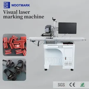 Visual Auto Positioning Fiber Laser Marking <b>Machine</b> Used on Moving Production Line <b>Engraving</b> Electrical Small Parts - Product Image 3