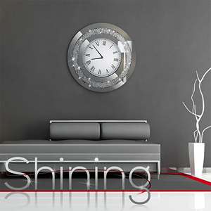 <span class=keywords><strong>Orologio</strong></span> a specchio rotondo argento Crystal Crush Diamond Mirror Sparkle Twinkle Bling Diamond Decor <span class=keywords><strong>grande</strong></span> <span class=keywords><strong>orologio</strong></span> <span class=keywords><strong>da</strong></span> <span class=keywords><strong>parete</strong></span> per la decorazione - Product Image 5
