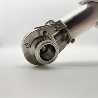Vanne papillon sanitaire 1,5 pouces en acier inoxydable SS304/316 à raccordement Tri-Clamp avec actionneur pneumatique simple effet, joints en silicone/EPDM, norme DIN