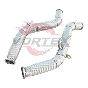 Vortex Stainless Steel Downpipe for Infiniti Q50 Q60 3.0T VR30 Performance Turbo Upgraded Piping Heat Shield - Product Image 3
