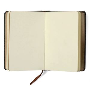 Custom A5 <b>Black</b> Leather Hardcover Journal 100 <b>Sheets</b> Gold Edge Thermal Binding with Custom Logo and Printing - Product Image 4