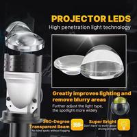 Phare LED Super Lumineux Haute Puissance avec Lentille H4/En Ligne pour Moto et Voiture 12V 6500 Lumens 60W Adaptation Universelle Transfrontalier P5