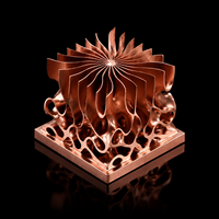 Muestras de Núcleo de Disipador de Calor Poroso Impreso en 3D de Cobre Personalizado para I+D Térmico en Electrónica