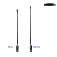 Microphone professionnel à condensateur cardioïde XLR simple avec col de cygne métallique pour utilisation sur bureau lors de conférences et de diffusions