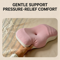 Bantal Leher Busa Memori Grosir dengan Kain Pendingin yang Dapat Dicuci, Kontur Ortopedi untuk Tidur Telentang dan Tengkurap