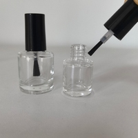 Flacon de vernis à ongles en verre transparent cylindrique avec bouchon et pinceau, 5 ml, petite capacité, sérigraphie, vide