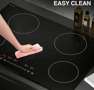 Cuisinière infrarouge encastrable en acier inoxydable, <span class=keywords><strong>plaque</strong></span> de <span class=keywords><strong>cuisson</strong></span> radiante électrique en céramique, 4 brûleurs, étanche, tactile, pour hôtel, camping-car, voiture, US - Product Image 5