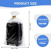 Grands sacs de rangement plats transparents de qualité alimentaire 35"x47" pour couvertures, oreillers, vêtements et édredons - Fabriqués en Chine (2 Mil/5 unités)