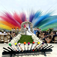 Système de tir de feux d'artifice en forme d'éventail, 15 coups, lanceur pyrotechnique, pour scène de mariage, poudre de fumée colorée, pour événements et célébrations