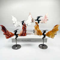 Saint Valentin Promotion En Gros Cristal Dragon Aile Sculpture Ornement Décoratif Stand Maison