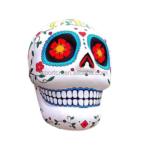Crâne géant gonflable personnalisé pour Halloween, modèle de tête de squelette effrayant en PVC/tissu Oxford, taille 1m-3m, logo personnalisé pour <span class=keywords><strong>pub</strong></span> - Product Image 6