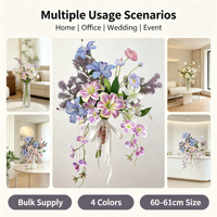 Collection de fleurs artificielles violettes en gros, fleurs en soie artificielles pour la décoration de mariage, fournitures pour fleuristes, ensembles floraux personnalisés