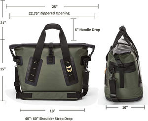 Grande glacière portable <span class=keywords><strong>souple</strong></span> et soudée avec large ouverture de bouche Sac de refroidissement isolé et étanche - Product Image 5