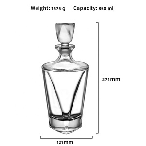 N44 Forma de triángulo único Decantador de whisky de lujo moderno Botella de vidrio transparente de cristal para whisky y <span class=keywords><strong>vino</strong></span> - Product Image 2