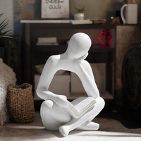 Statuette Artisanale en Résine Personnalisée de Penseur Abstrait, Peinte à la Main, Écologique, Décoration Moderne pour la Maison et le Bureau