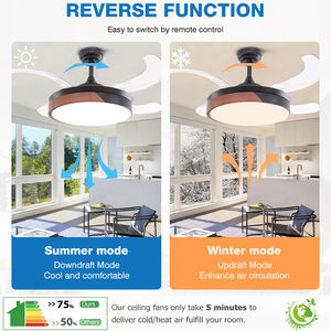 ODM シャンデリアファン 42インチ 隠れ式格納式シーリングファン スマート3色調光シーリングファン ライト付き 天井扇 - Product Image 4