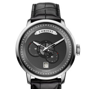 Montre mécanique automatique de luxe Lobinni 16060 pour homme, nouvelle qualité, bracelet en acier inoxydable et cuir, affichage à aiguilles - Product Image 3